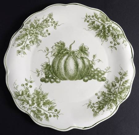 Pumpkin Toile 12" Chop Plate (Round Platter)