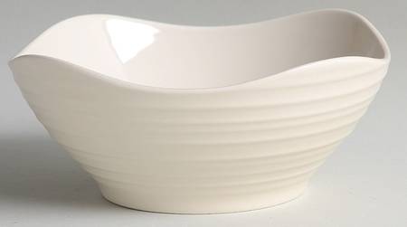 Swirl-Cream Square Soup/Cereal Bowl