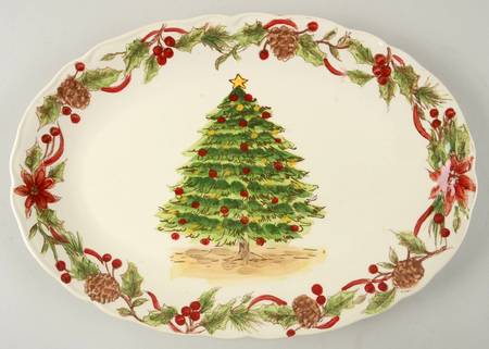 Tree & Bough 14" Oval Serving Platter
