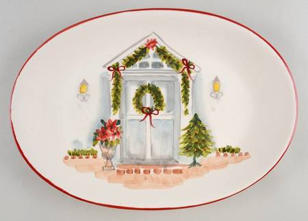 Holiday Door 14" Oval Serving Platter