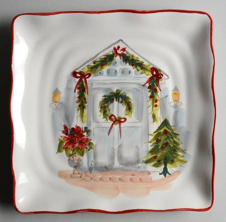 Holiday Door Square Salad Plate
