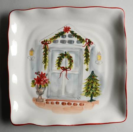 Holiday Door Square Dinner Plate