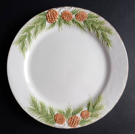 Snowy Pinecone 14" Chop Plate (Round Platter)