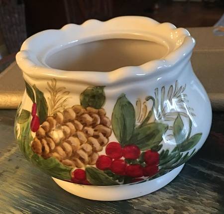 Yuletide Bough Sugar Bowl No Lid