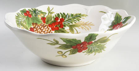 Yuletide Bough 12" Round Serving Bowl