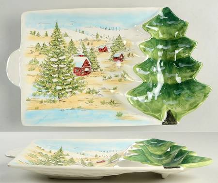 Snowville Figural Chip/Dip Plate