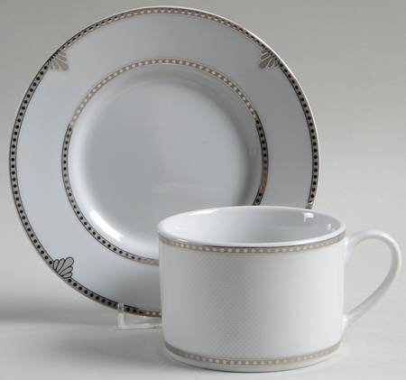 Regent Bead Flat Cup & Saucer Set