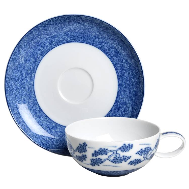 Blue Shou Flat Cup & Saucer Set