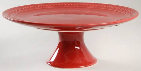 M2A20 Red 12" Diameter Pedestal Cake Stand