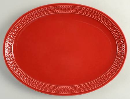 M2A20 Red 15" Oval Serving Platter