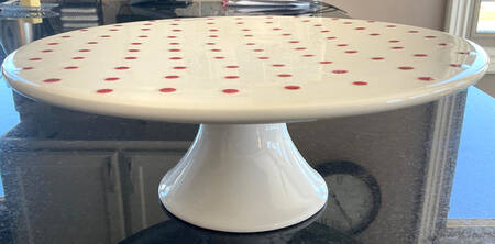 M2A24 Red 11" Diameter Pedestal Cake Stand