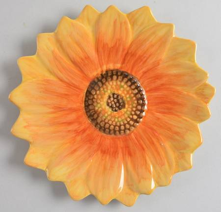 Sunflower with Writing Salad Plate