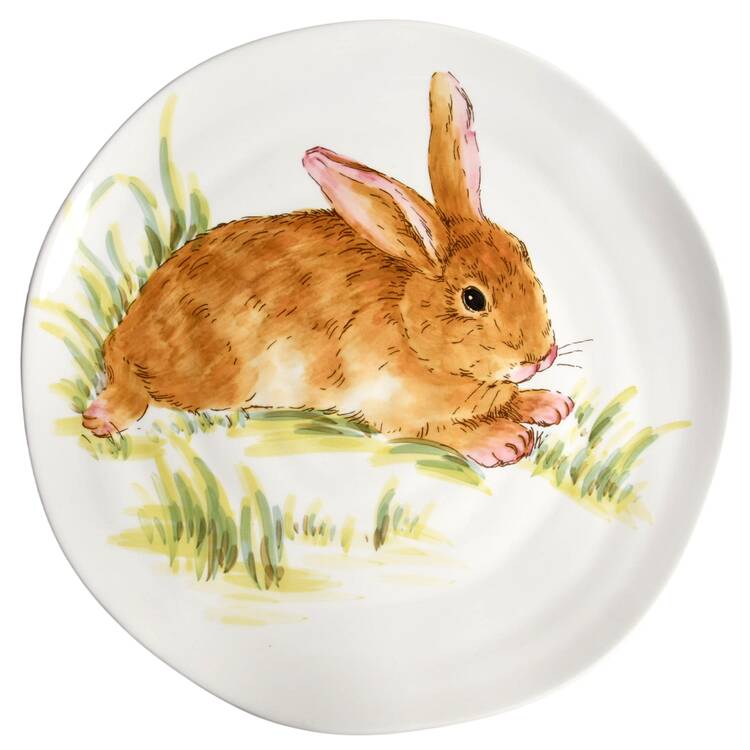 Watercolor Bunny Dinner Plate