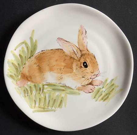 Watercolor Bunny Salad Plate