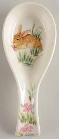 Watercolor Bunny Spoon Rest/Holder (Holds 1 Spoon)