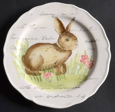 Postcard Bunny Salad Plate