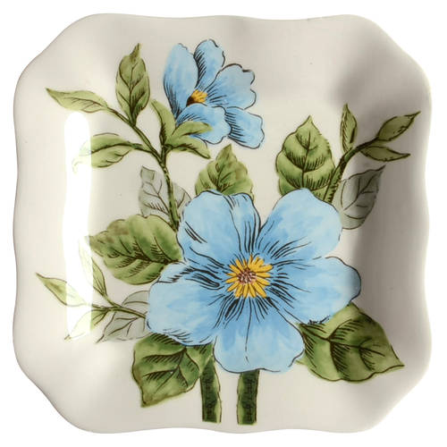 Floral Bunny Square Appetizer Plate
