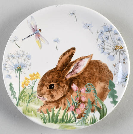 Floral Bunny Appetizer Plate