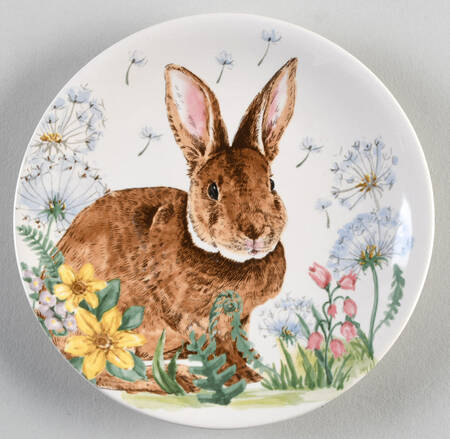 Floral Bunny Appetizer Plate