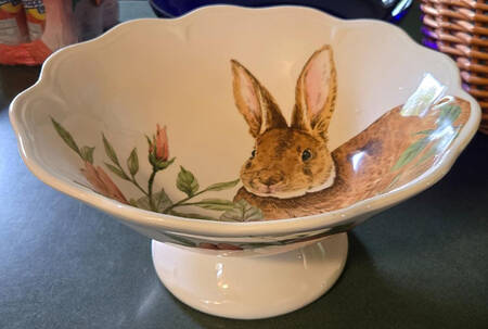 Floral Bunny Footed Bowl