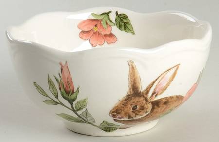 Floral Bunny Soup/Cereal Bowl