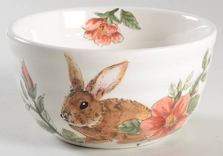 Floral Bunny Soup/Cereal Bowl