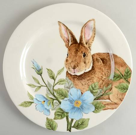 Floral Bunny 14" Chop Plate (Round Platter)