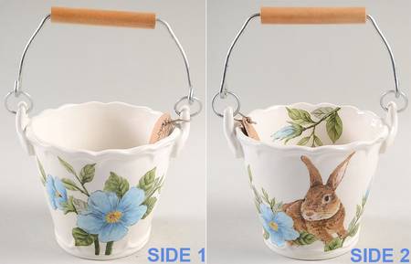 Floral Bunny 4" Handled Basket