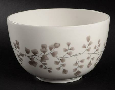 Maidenhair Fern Gray Soup/Cereal Bowl