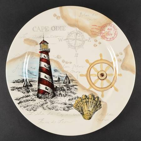 Red Lighthouse 14" Chop Plate (Round Platter)