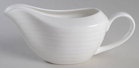 Swirl White (Bone) Gravy Boat