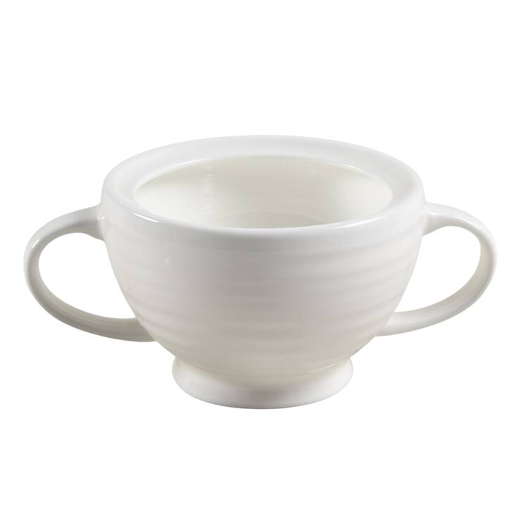 Swirl White (Bone) Sugar Bowl No Lid