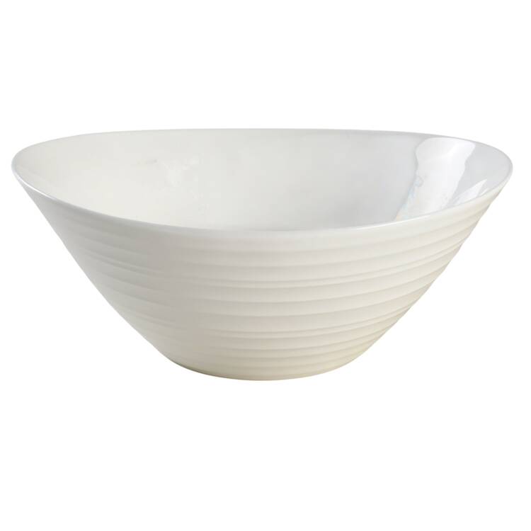 Swirl White (Bone) 9" Oval Vegetable Bowl