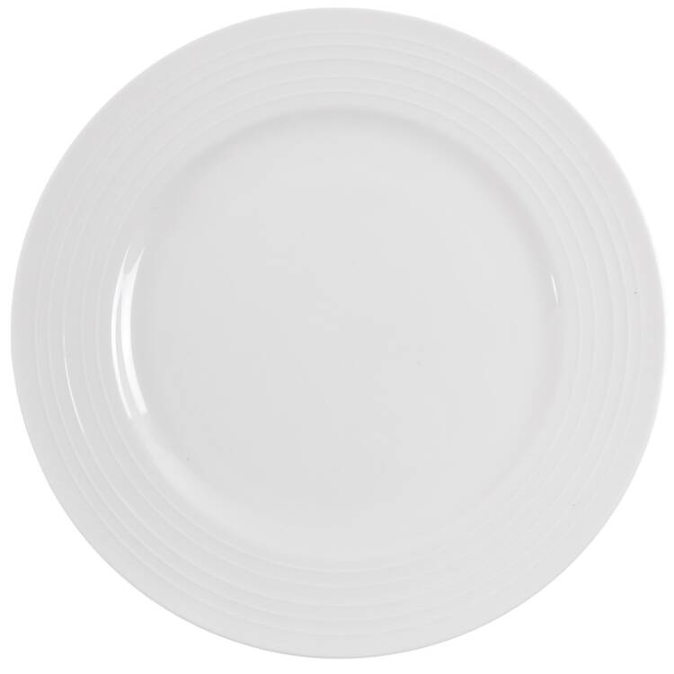 Swirl White (Bone) Dinner Plate