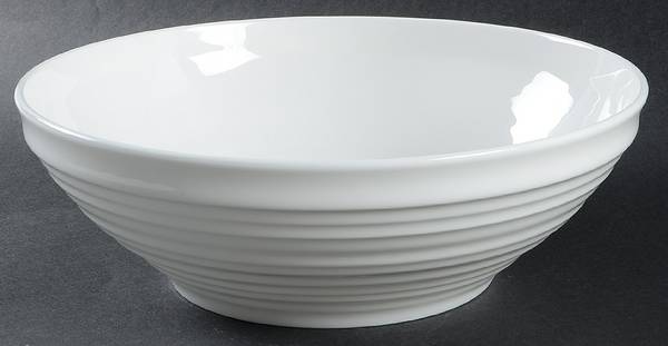 Swirl White (Bone) 9" Round Vegetable Bowl