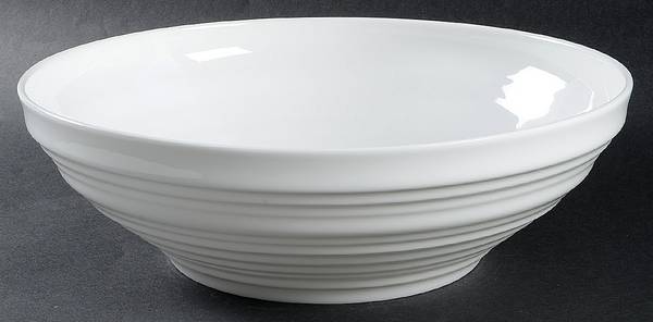 Swirl White (Bone) 10" Round Vegetable Bowl