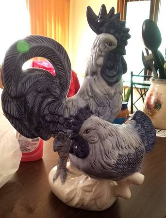 Blue Rooster Figurine
