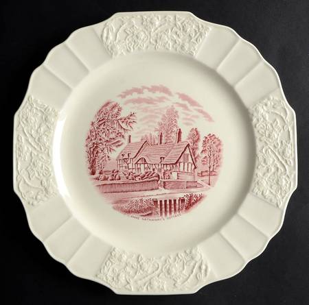 Shakespeare Land Pink (Embossed) Cake Plate