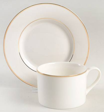 Haley Gold Flat Cup & Saucer Set