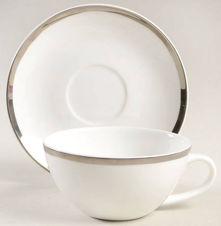 Blakeslee Platinum Flat Cup & Saucer Set