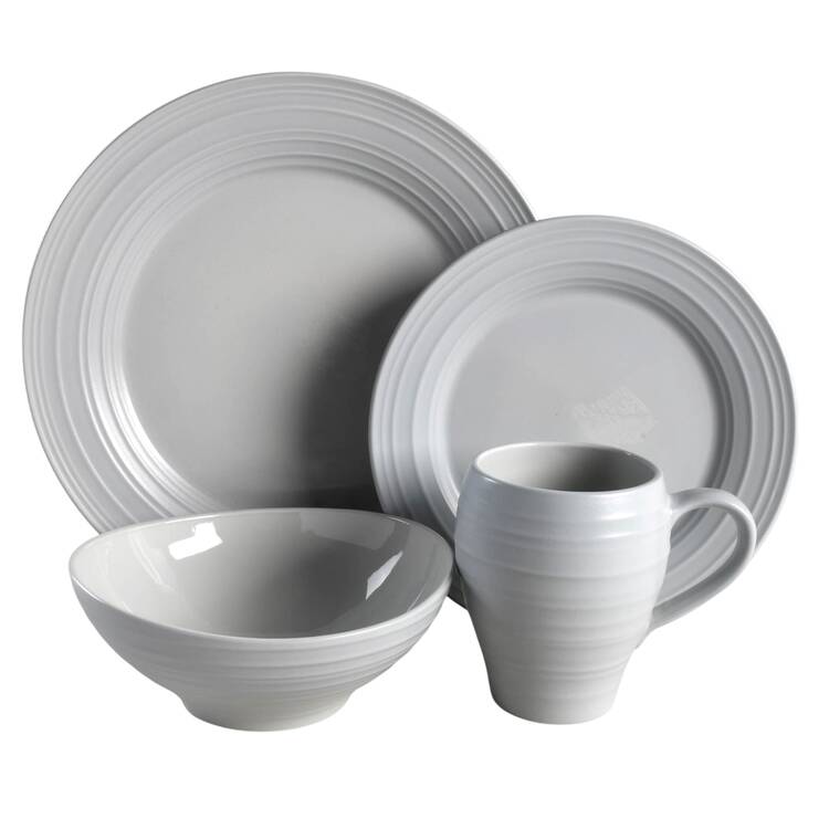 Swirl Grey 4 Piece Place Setting