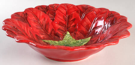 Poinsettia 12" Round Serving Bowl