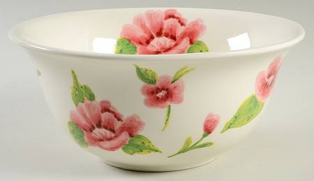 Turq Floral 9" Salad Serving Bowl