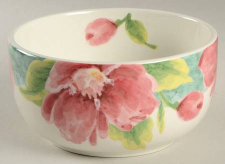 Turq Floral Soup/Cereal Bowl