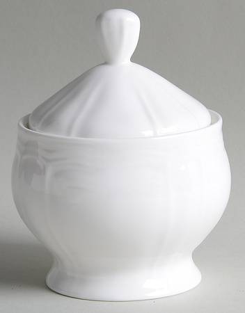 Antique White (Bone) Sugar Bowl & Lid