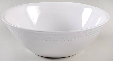 Ethnic White 10" Round Serving Bowl
