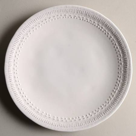 Ethnic White Salad Plate