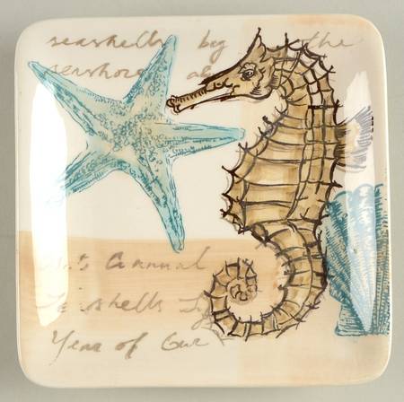Seahorse Square Appetizer Plate