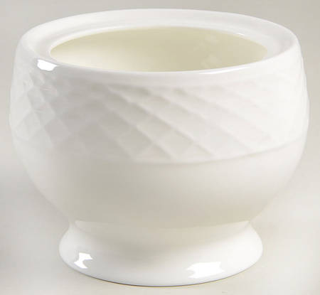 Trellis White Sugar Bowl No Lid