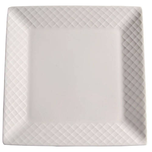 Trellis White Square Salad Plate